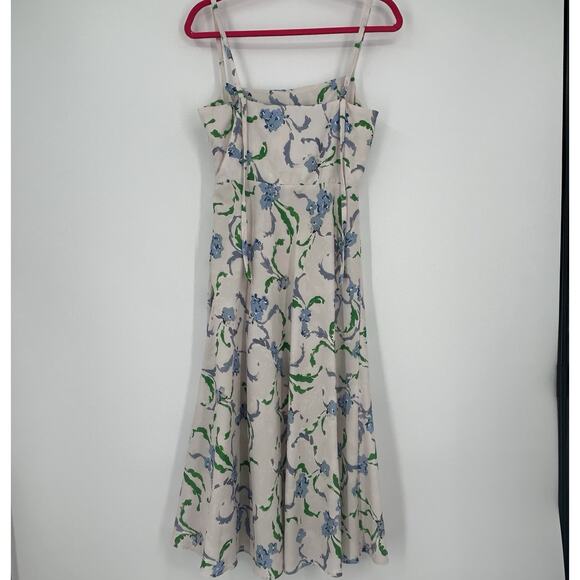 Prabal Gurung x RTR Dress Womens Size 4 Collective Floral Side Ruffle Midi Ivory - Picture 15 of 15